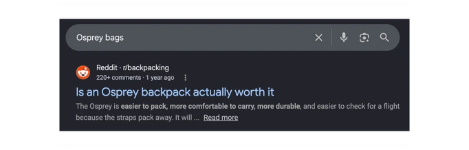 Google search result featuring a Reddit thread